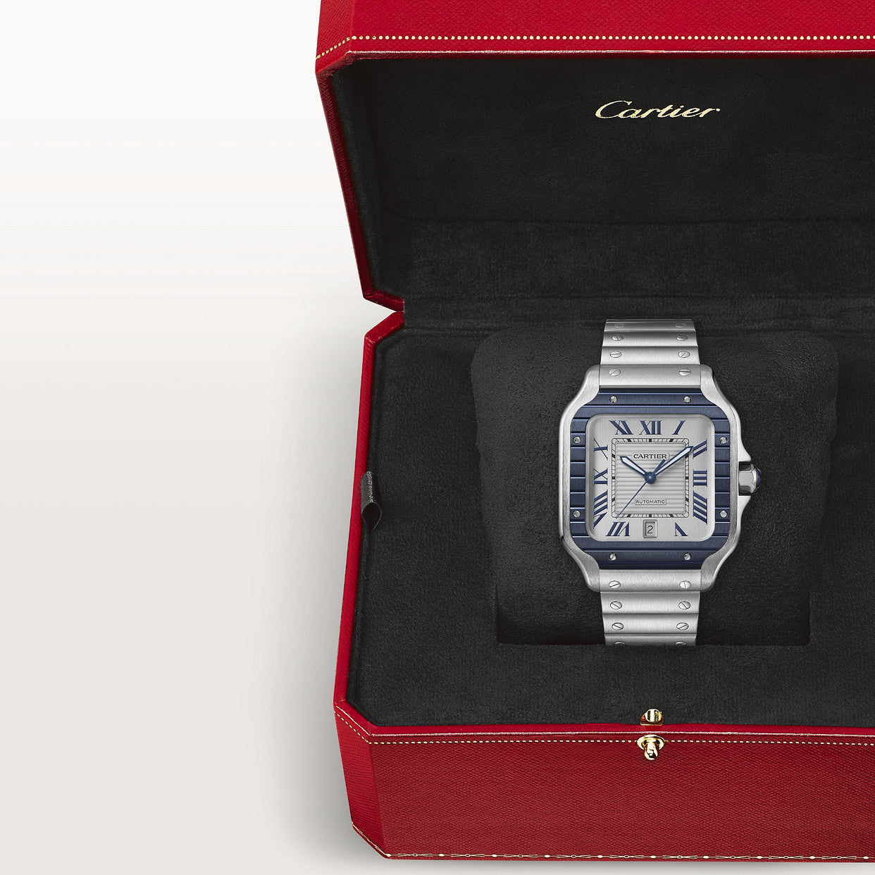 Cartier SANTOS-blue synthetic spinel 40mm
